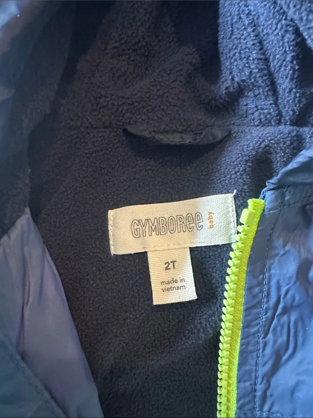 Gymboree Green Hooded Windbreaker with Black & Yellow Accents